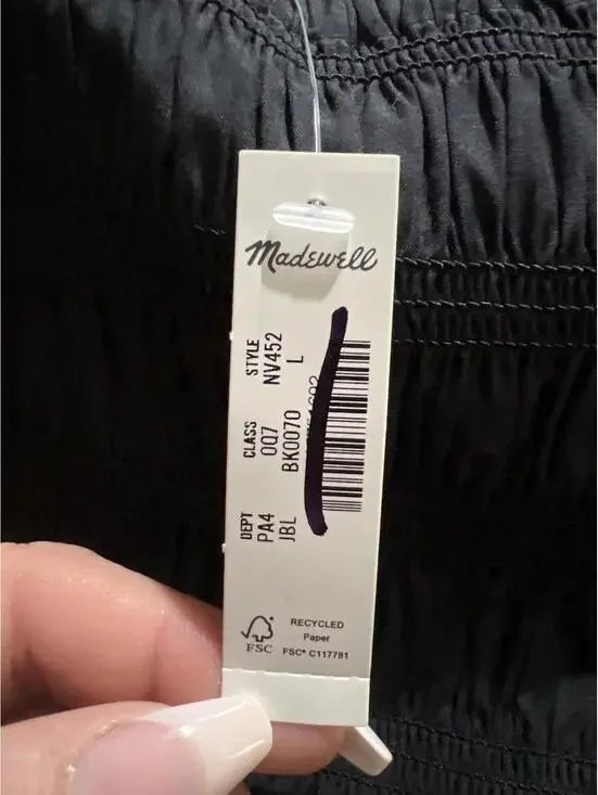 Madewell Black Smocked Bodice Midi Dress Spaghetti Straps - Picture 8 of 10